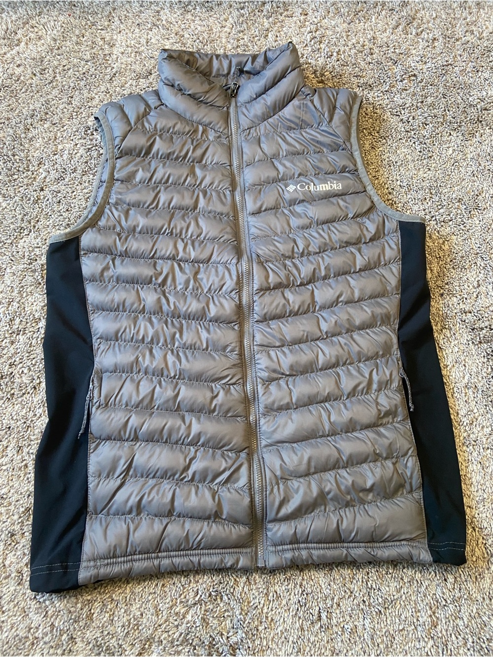 Columbia puffer vest women medium gray hybrid